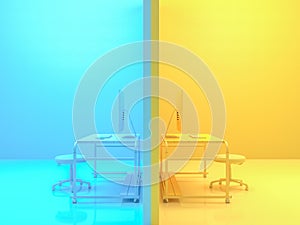 Minimal idea concept, computer on Work desk