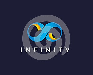 Minimal infinity logo template - vector illustration