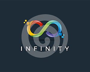 Minimal infinity logo template - vector illustration