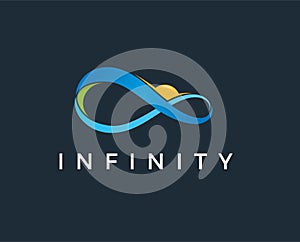 Minimal infinity nature logo template - vector illustration