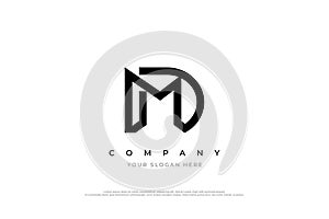 Minimal Initial Letter DM or MD Monogram Logo Design