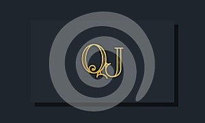 Minimal Inline style Initial QU logo
