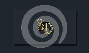 Minimal Inline style Initial SD logo