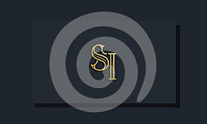 Minimal Inline style Initial SI logo