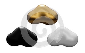 Minimal isolated 3d render cloud set illustration