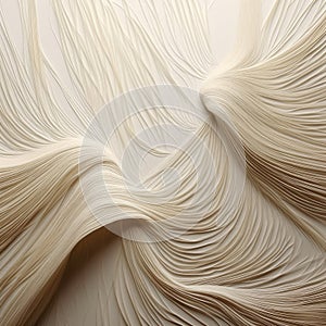 Minimal Ivory Textile Art With Organic Forms And Wavey Patterns