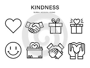 Minimal kindness day icon set