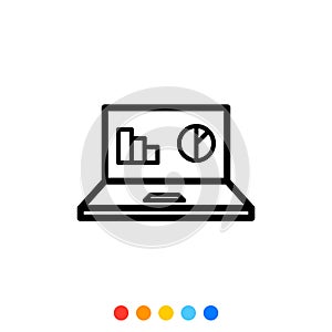 Minimal labtop icon,Vector and Illustration