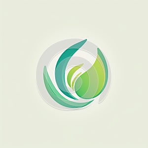 Minimal Leaf Logo Design Template In Light Green And Teal