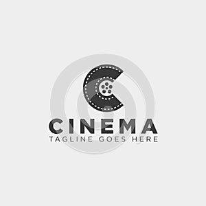 minimal letter C black color simple logo template vector illustration icon element isolated