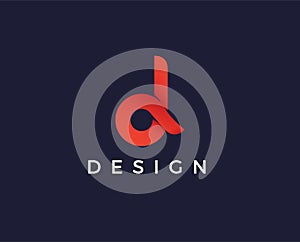 Minimal letter d logo template - vector illustration