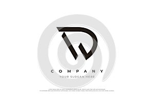 Minimal Letter DW or WD Monogram Logo Design