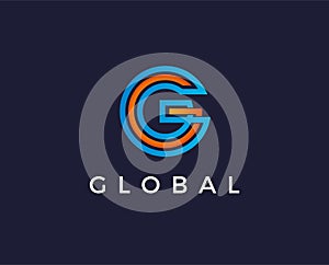 Minimal letter g logo template - vector illustration