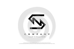 Minimal Letter SN Logo or NS Logo Design