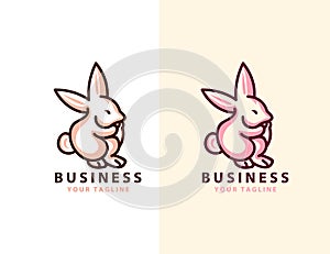 Minimal Lineart Outline Rabbit Icon Logo Design | Creative Rabbit Logo Design