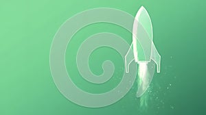 Minimal Line Art of Rocket Launching with Dotted Motion ai generated