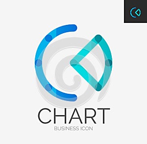 Minimal line design logo, chart, graph icon