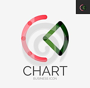 Minimal line design logo, chart, graph icon