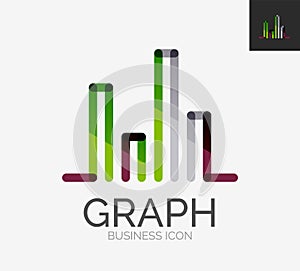 Minimal line design logo, chart, graph icon