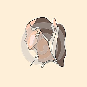 Minimal line vector woman face.