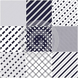 Minimal lines seamless patterns set, abstract backgrounds