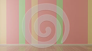 Minimal. living room interior with colored tiles wall. background.3d rendering