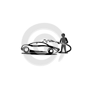 Minimal Logo car wash vector illustration photo