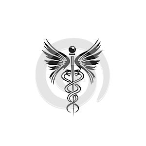 Minimal logo of doctors symbol vector illustration.