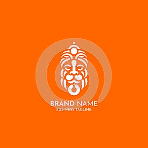 Minimal Logo of Lord Hanuman Powerful Face