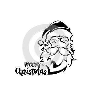 Minimal logo of Santa claus vector illustration