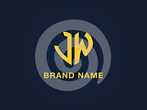 Minimal love initial letter JW logo
