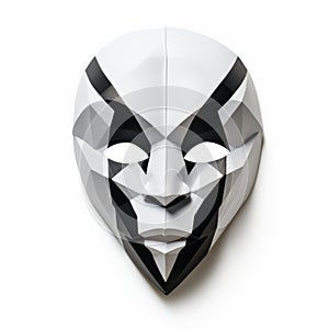 Minimal Low Poly Paper Mask With Translucency And Ndebele Art