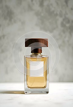 Minimal Luxury Perfume Bottle Displayed In Soft Natural Light On Elegant Neutral Surface