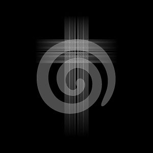 Minimal modern abstract cross design in black and white