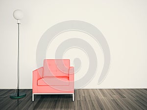 Minimal modern interior armchair FACE A BLANK WALL