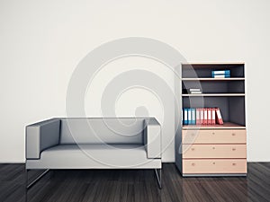 Minimal modern interior couch office