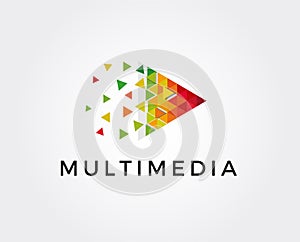 Minimal multimedia logo template - vector illustration