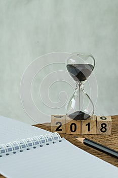 minimal new year 2018 goals, target or checklist concept as numb