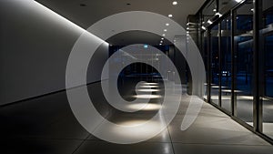 Minimal Night Corridor With Reflected Light