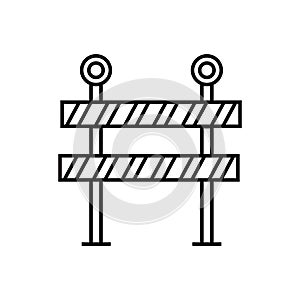 Construction Barrier Line Art Vector