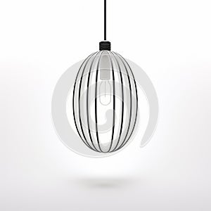 Minimal Oval-shaped Lamp In Simplistic Vector Art Style