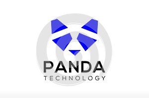 Minimal Panda Technology Logo Design, panda tech logo, modern tech logo ai artificial intelligence photo