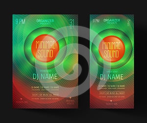 Minimal party flyer. Invitations for a night club or electronic festival in the style of house,dubstep,techno,minimal. photo