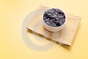 blueberries served in a white bowl