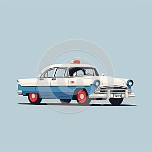 Minimal Police Car Illustration With Disney\'s Cars Style