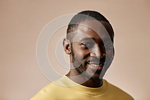 Minimal portrait of adult Black man