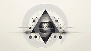 Minimal Pyramid Tattoo Design With Symmetrical Lines And Geometric Shapes photo