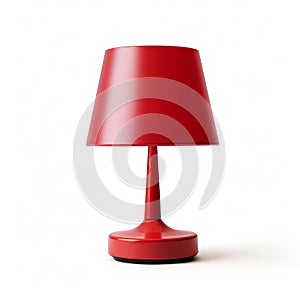 Minimal Red Lamp On White Background - Georg Jensen Style