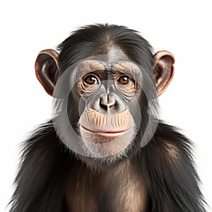 Minimal Retouching: 3d Image Of A Chimpanzee In Studio Portraiture Style