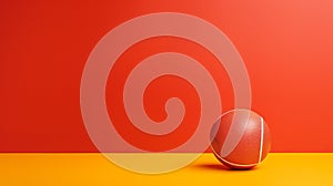 Minimal Retouching: Red Ball On Contrasting Orange Background